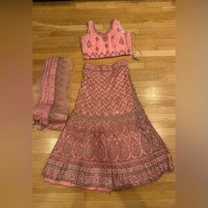 Elegant Pink Embroidered Lehenga